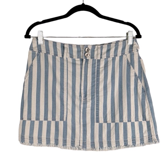 Jack by BB Dakota Cotton Striped Cut Off Mini Skirt Size 4 - Picture 1 of 6